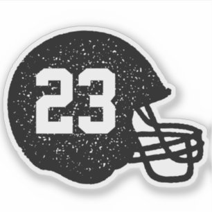 Football helmet personalised number black white