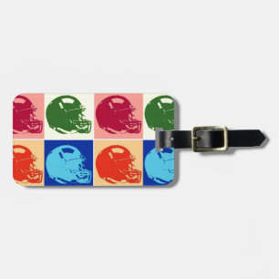 Football Helmet Pop Art Travel Luggage Tag