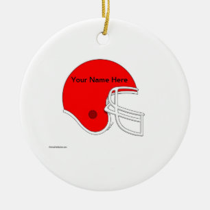 Football Helmet - Red Ceramic Tree Decoration