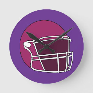 Football Helmet Round Clock