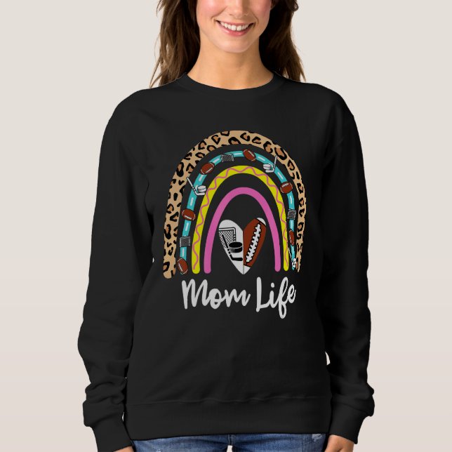 Football Hockey Mum Boho Rainbow  Football Hockey  Sweatshirt (Front)