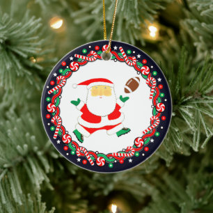 Football Holiday Gift Ceramic Ornament