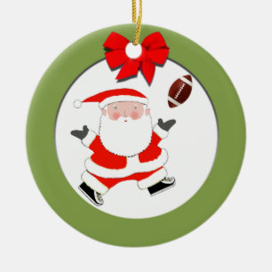Football Holiday Gift Ceramic Tree Decoration