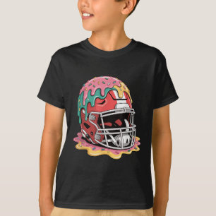 Football Ice Cream Drip _ Helmet Dripping Ice Crea T-Shirt