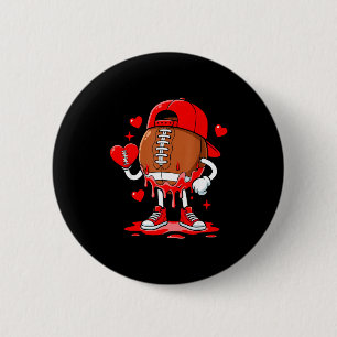 Football Ice Cream Valentine Dripng Game Day Men B 6 Cm Round Badge