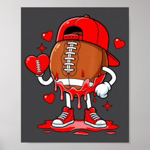 Football Ice Cream Valentine Dripng Game Day Men B Poster