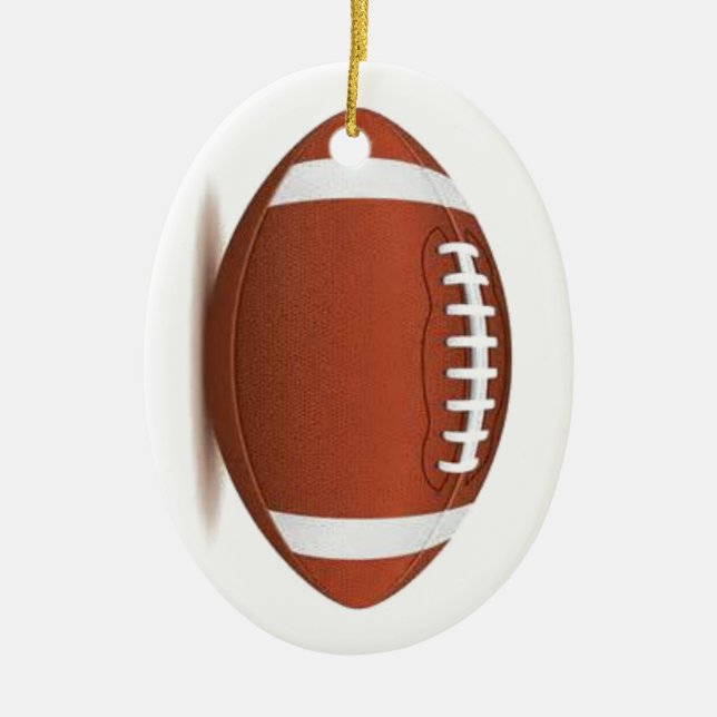 FOOTBALL IMAGE ON ITEMS CERAMIC TREE DECORATION (Front)