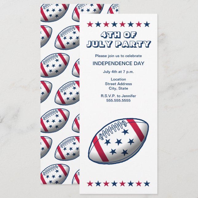 Football Independence Day Invitation (Front/Back)