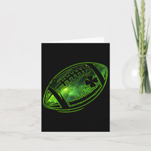 Football Irish Shamrock Lucky Clover St Patricks D Card