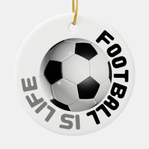 Football is Life Ceramic Tree Decoration