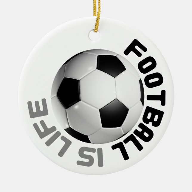Football is Life Ceramic Tree Decoration (Front)