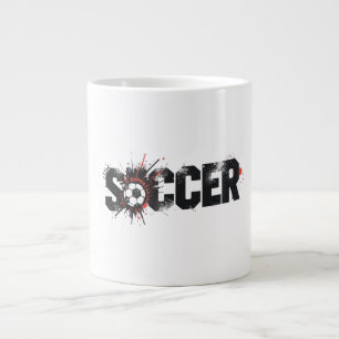 Football Is Life – Modern Soccer Typography Design Large Coffee Mug