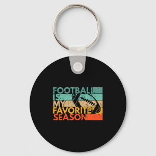 Football Is My Favorite Season Vintage Retro Footb Key Ring