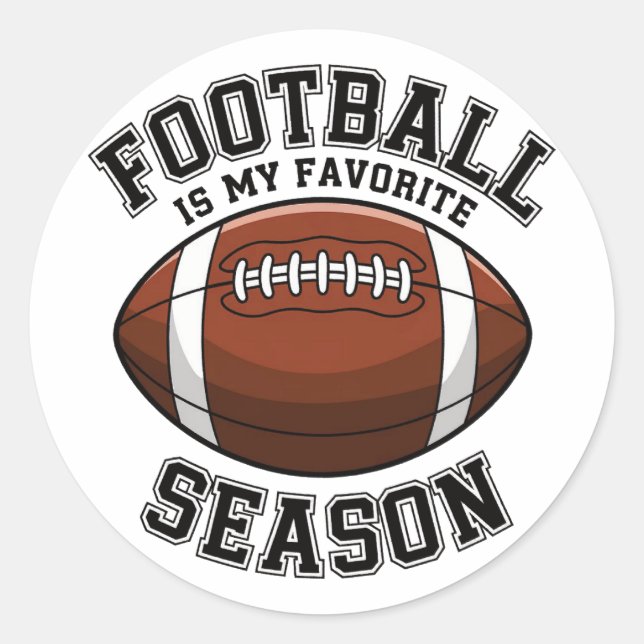 Football is my favourite season classic round sticker (Front)