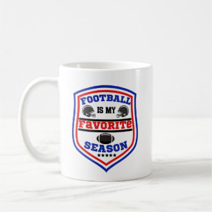 Football Is My Favourite Season Logo Blue Red Blac Coffee Mug