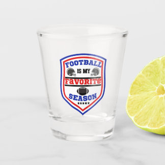 Football Is My Favourite Season Logo Blue Red Blac Shot Glass