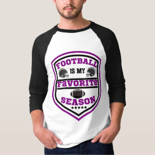 Football Is My Favourite Season Logo Purple Black T-Shirt