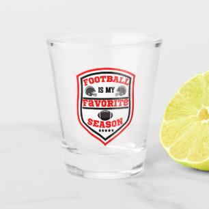 Football Is My Favourite Season Logo Red Black Shot Glass