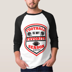 Football Is My Favourite Season Logo Red Black T-Shirt