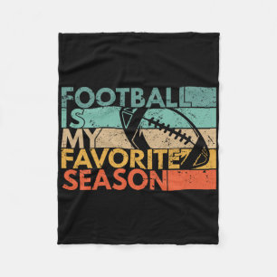 Football Is My Favourite Season Vintage Retro Foot Fleece Blanket