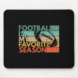 Football Is My Favourite Season Vintage Retro Foot Mouse Pad