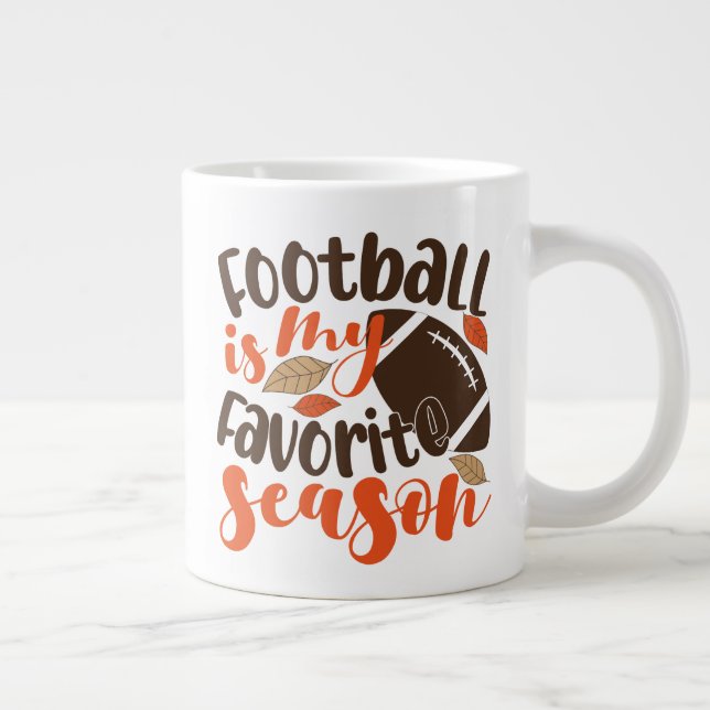 Football is My Favourite Sesaon Large Coffee Mug (Right)