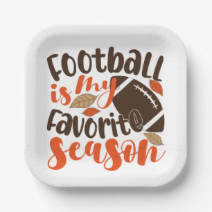 Football is My Favourite Sesaon Paper Plate
