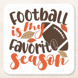 Football is My Favourite Sesaon Square Paper Coaster