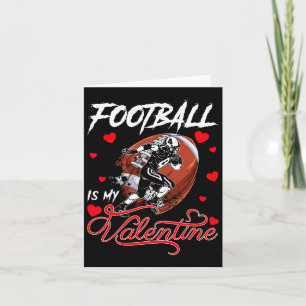 Football Is My Valentine Football Ball Heart Valen Card