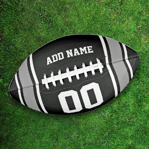 Football Jersey Black Silver Personalized