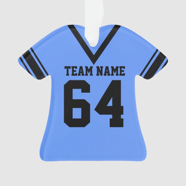 Football Jersey Blue Black Uniform Ornament (Front)