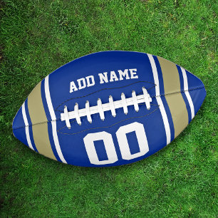 Football Jersey Blue Gold Personalized