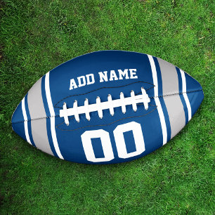 Football Jersey Blue Silver Personalized
