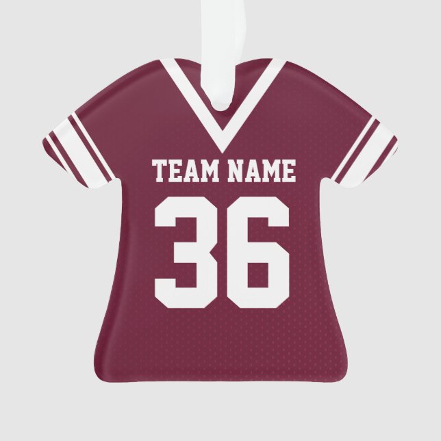 Football Jersey Burgundy Uniform with Photo Ornament (Front)