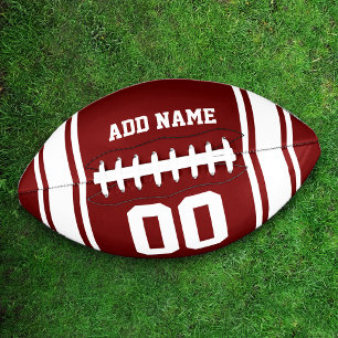 Football Jersey Burgundy White Personalized