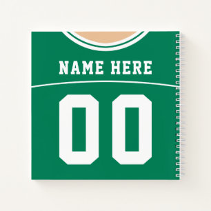 Football Jersey Custom Name & Number Notebook