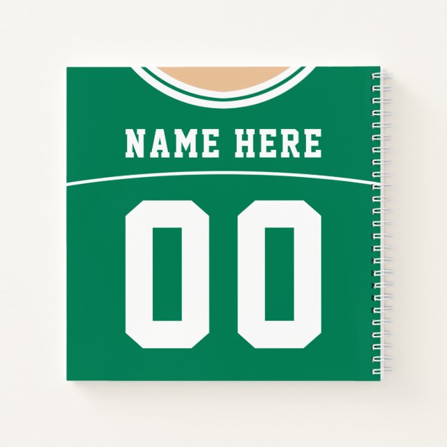 Football Jersey Custom Name & Number Notebook (Back)