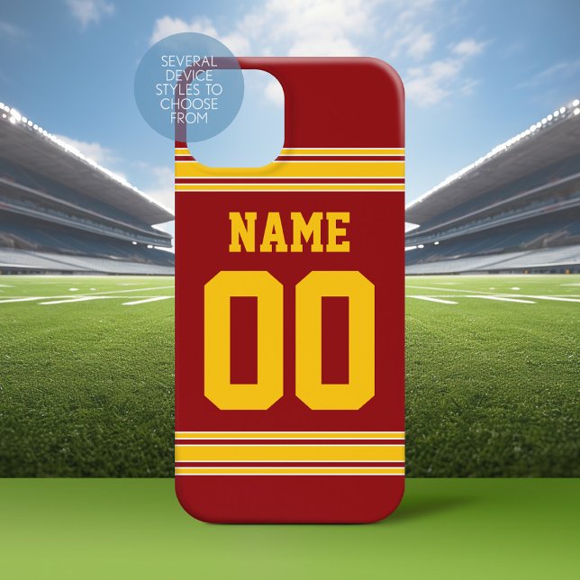 Football Jersey - Customise with Your Info (Personalized Phone Case with a Football Jersey Stripe Design)