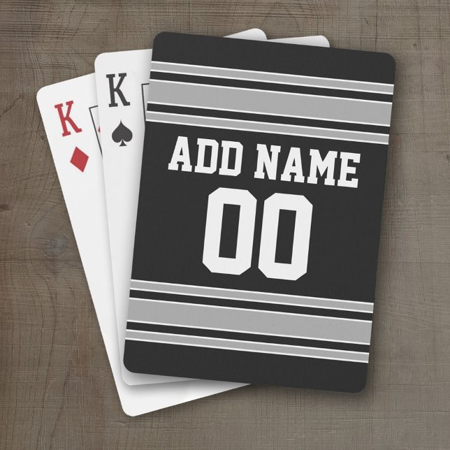 Football Jersey - Customise with Your Info Playing Cards (Personalized Playing Cards - Sporty Stripes)