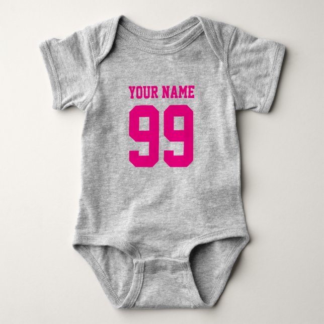 Football jersey girl bodysuit | Cute baby clothing (Front)