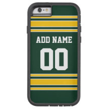 Football Jersey Green Gold Custom Name Number