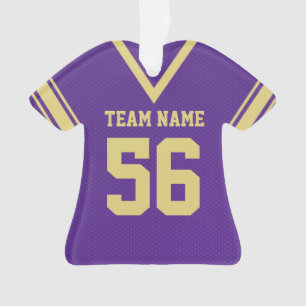 Football Jersey Purple Gold Uniform with Photo Ornament