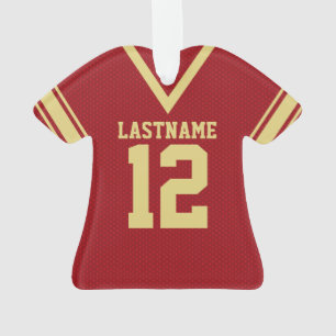 Football Jersey Red Gold Uniform Ornament