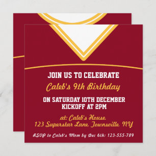 Football Jersey Themed Party Invite Template, LAX