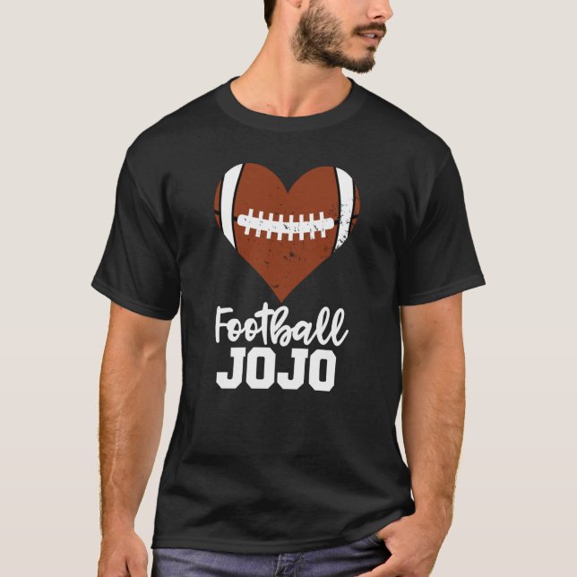Football Jojo Football Heart Grandma Jojo T-Shirt (Front)