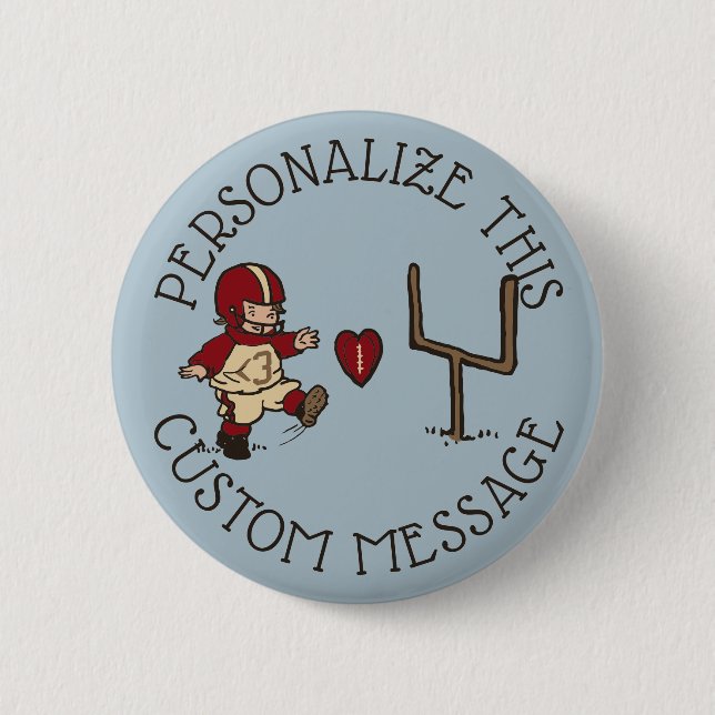 Football Kick Heart 6 Cm Round Badge (Front)