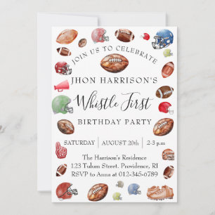 Football Kids Birthday Party Invitation
