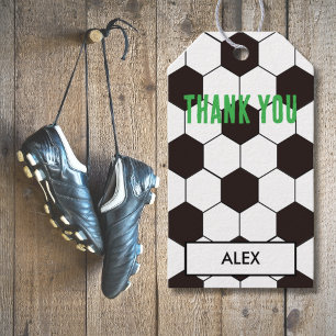 Football Kids Soccer Birthday pattern Thank You Gift Tags