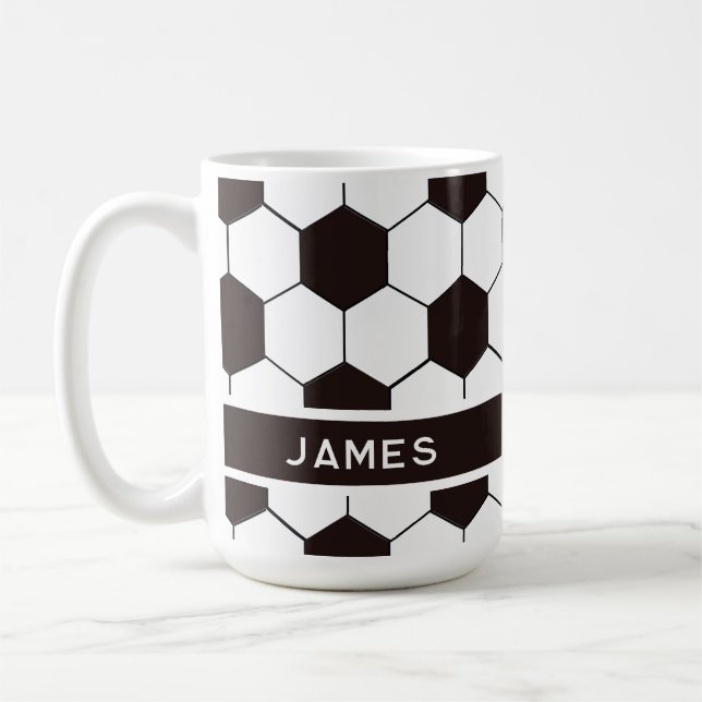 Football Kids Soccer pattern Footballer birthday Coffee Mug (Left)