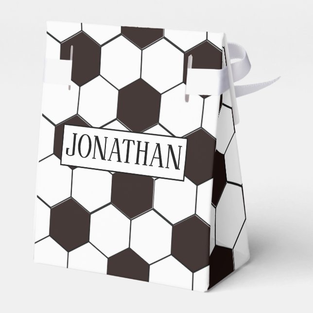Football Kids Soccer pattern Footballer birthday Favour Box (Back Side)